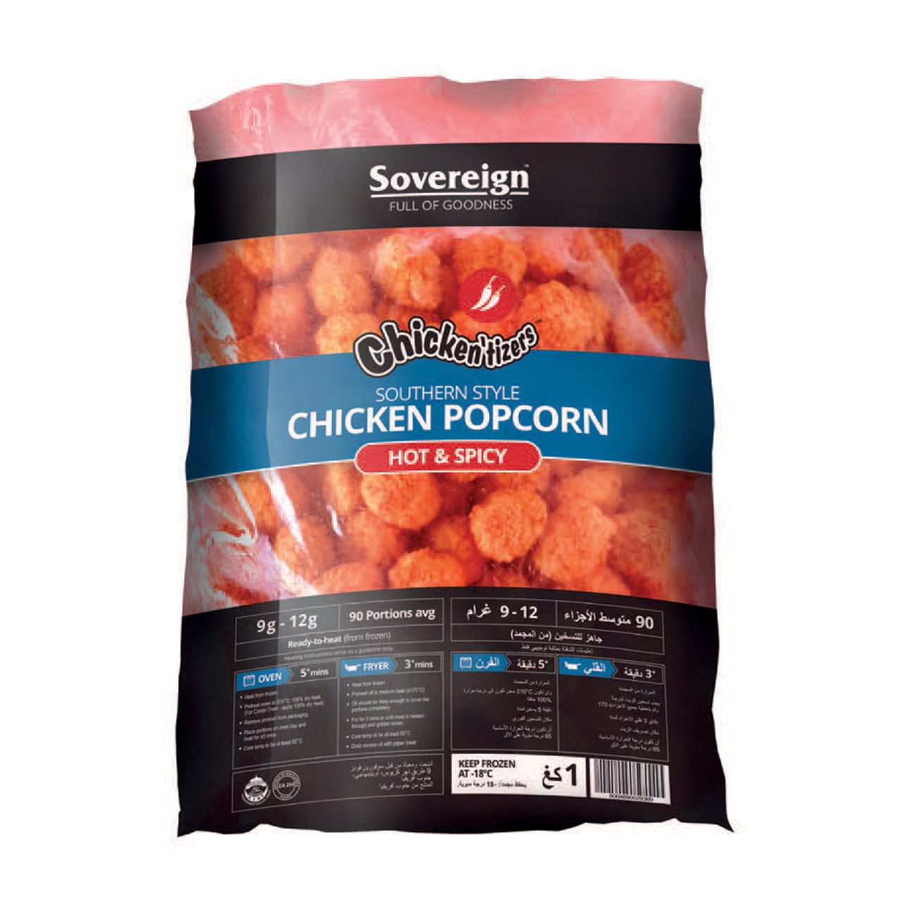Render of Chicken'tizers Southern Style Popcorn Hot & Spicy Flavour